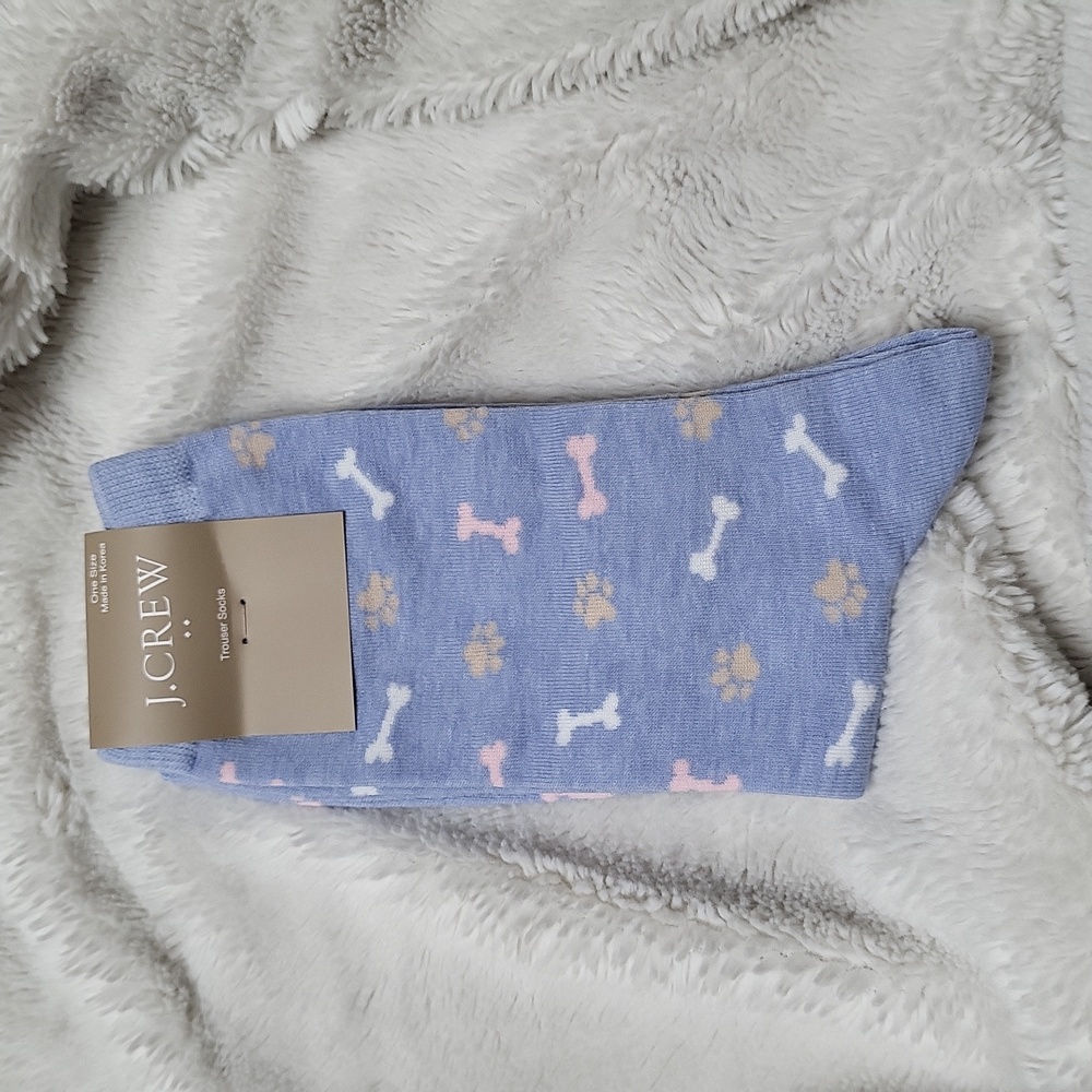 J. Crew Paw Prints & Bones Women's Trouser Socks, New With Tags!